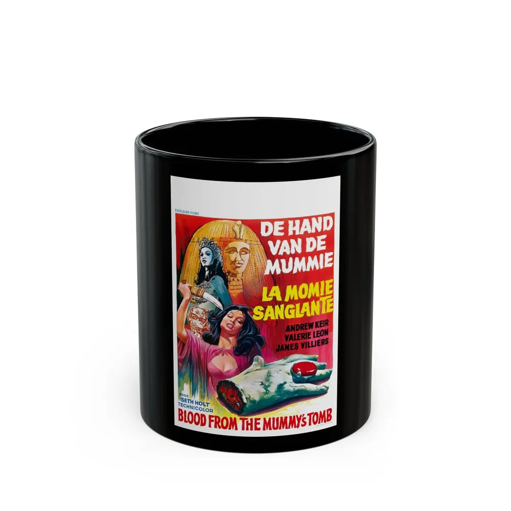 BLOOD FROM THE MUMMY'S TOMB (BELGIAN) 1971 Movie Poster - Black Coffee Mug-11oz-Go Mug Yourself