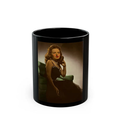 Jeanne Crain #124 (Vintage Female Icon) Black Coffee Mug-11oz-Go Mug Yourself