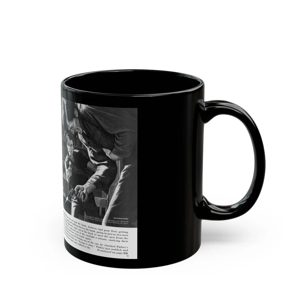 Blood-Money Heist, For Men Only, July 1969 - Black Coffee Mug-Go Mug Yourself