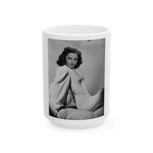 Barbara Stanwyck #186 (Vintage Female Icon) White Coffee Mug-15oz-Go Mug Yourself