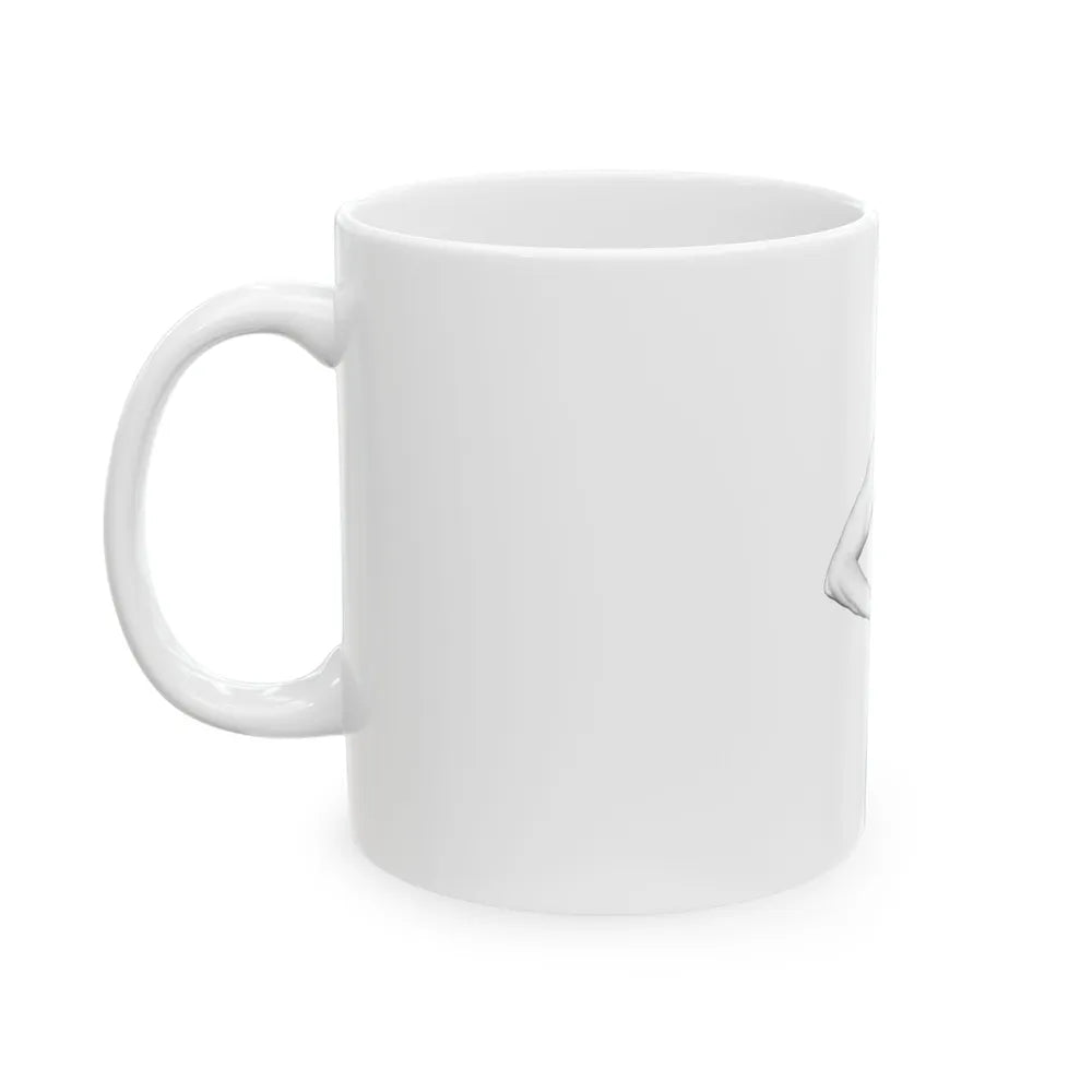 Linda Blair #170 - Nude Pencil Drawing (Vintage Female Icon) White Coffee Mug-Go Mug Yourself