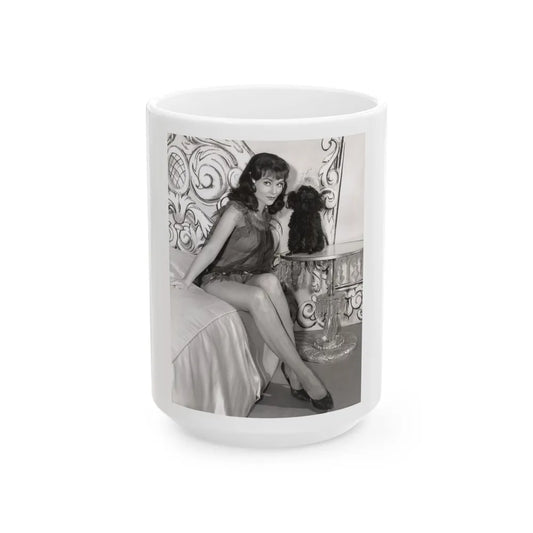 Diane McBain #23 (Vintage Female Icon) White Coffee Mug-15oz-Go Mug Yourself