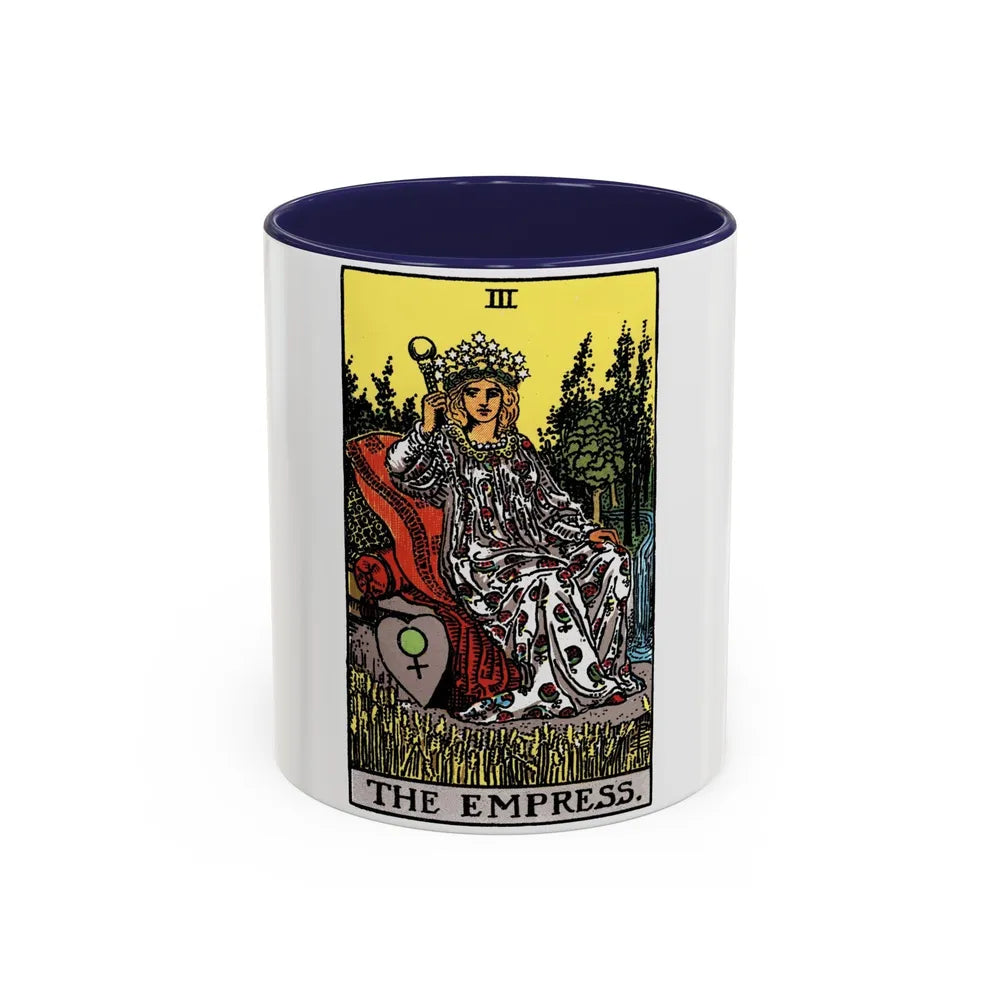 The Empress (Tarot Card) Accent Coffee Mug-11oz-Navy-Go Mug Yourself