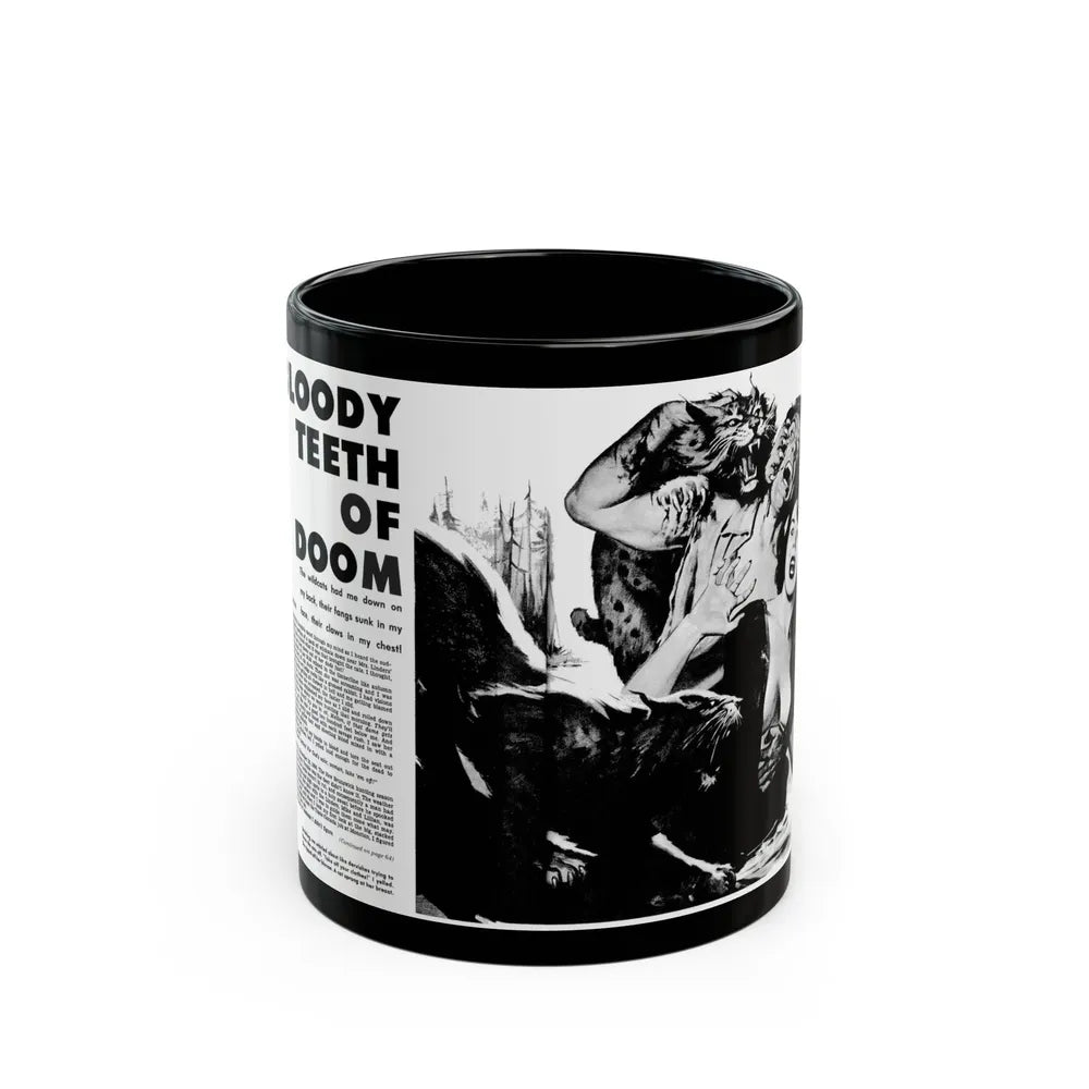 Bloody Teeth of Doom, Real Men, August 1967 - Black Coffee Mug-11oz-Go Mug Yourself