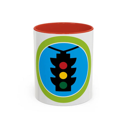 Traffic Safety (Boy Scout Merit Badge) Accent Coffee Mug-11oz-Red-Go Mug Yourself