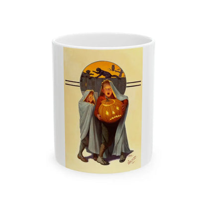 Halloween Scare, The Saturday Evening Post cover, November 2, 1935 - White Coffee Mug-11oz-Go Mug Yourself