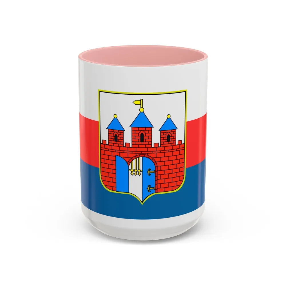 Flag of Bydgoszcz Poland - Accent Coffee Mug-15oz-Pink-Go Mug Yourself