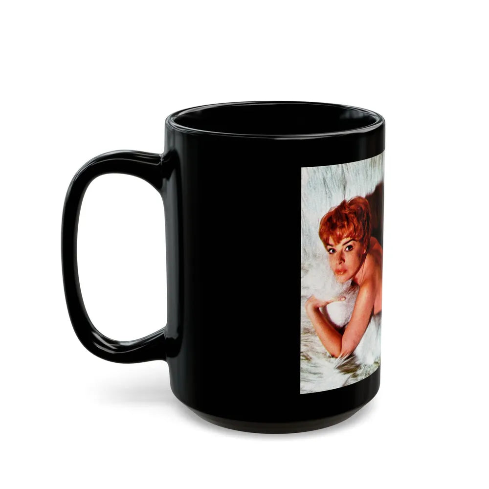 Janet Munro #24 (Vintage Female Icon) Black Coffee Mug-Go Mug Yourself