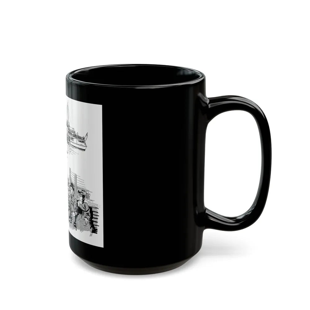 Cruising Down The River. From Courier, 1950 - Black Coffee Mug-Go Mug Yourself