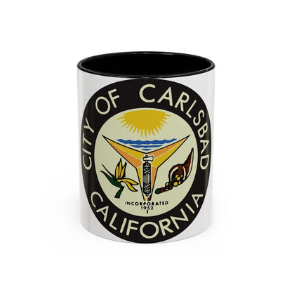 Seal of Carlsbad California - Accent Coffee Mug-11oz-Black-Go Mug Yourself