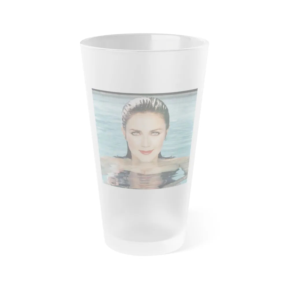 Lynda Carter #261 (Vintage Female Icon) Frosted Pint 16oz-16oz-Frosted-Go Mug Yourself