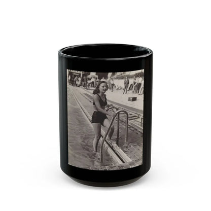 Barbara Stanwyck #167 (Vintage Female Icon) Black Coffee Mug-15oz-Go Mug Yourself