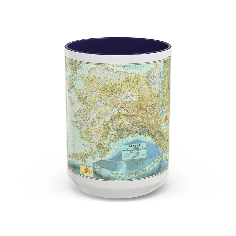 USA - Alaska (1956) (Map) Accent Coffee Mug-15oz-Navy-Go Mug Yourself