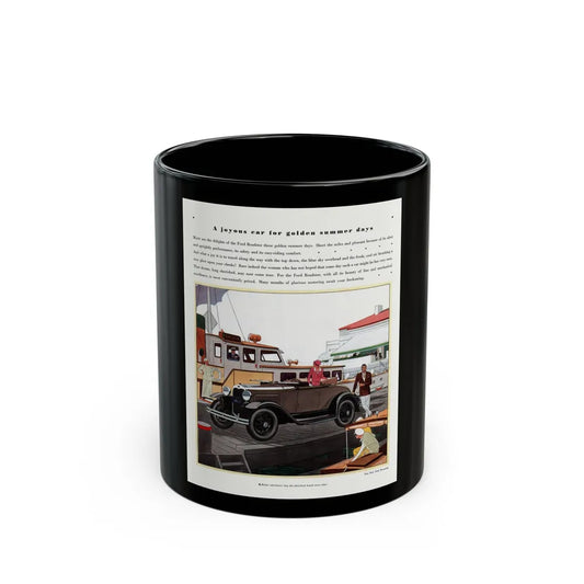 Ford Roadster ad, Pictorial Review, August 1930 - Black Coffee Mug-11oz-Go Mug Yourself