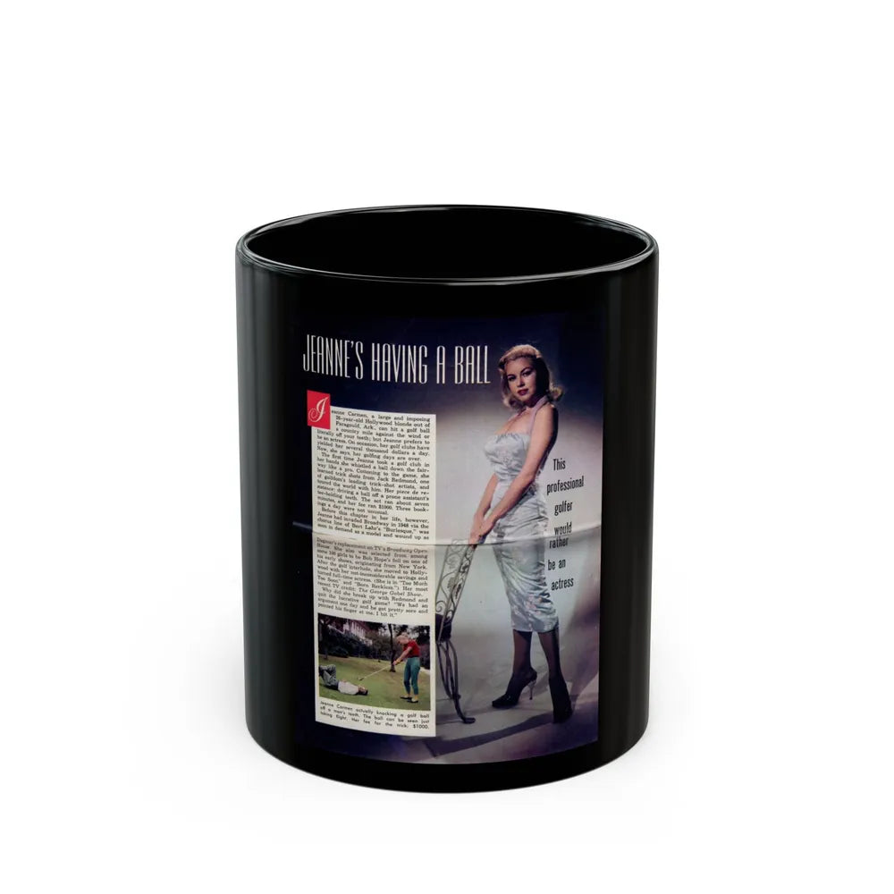 Jeanne Carmen #206 (Vintage Female Icon) Black Coffee Mug-11oz-Go Mug Yourself