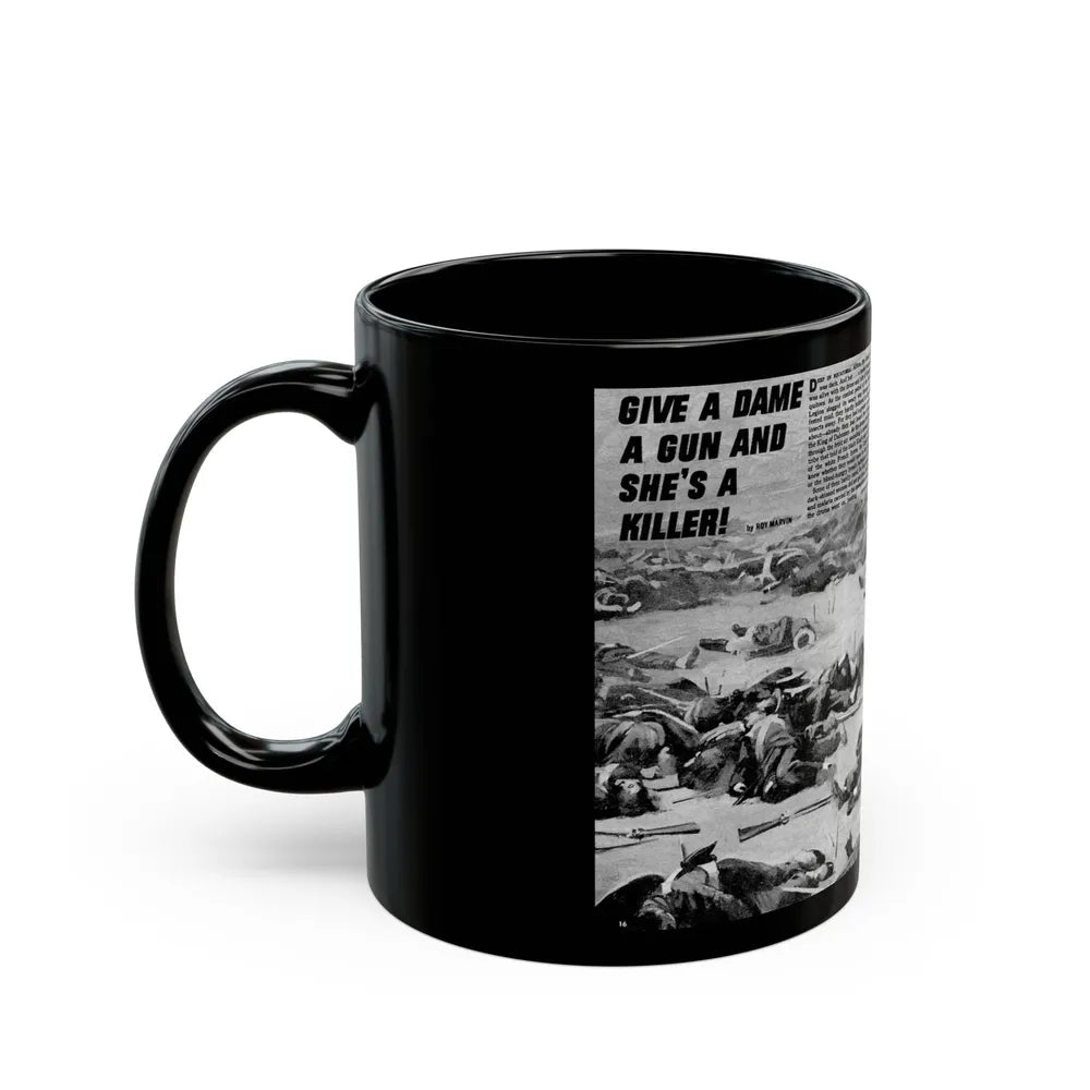 Give A Dame A Gun And She's A Killer, Real Men, February 1971 - Black Coffee Mug-Go Mug Yourself