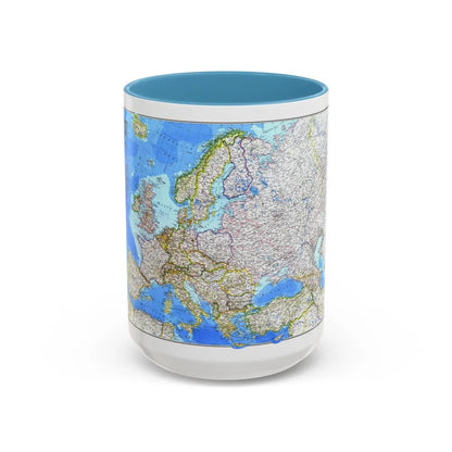 Europe (1983) (Map) Accent Coffee Mug-15oz-Light Blue-Go Mug Yourself