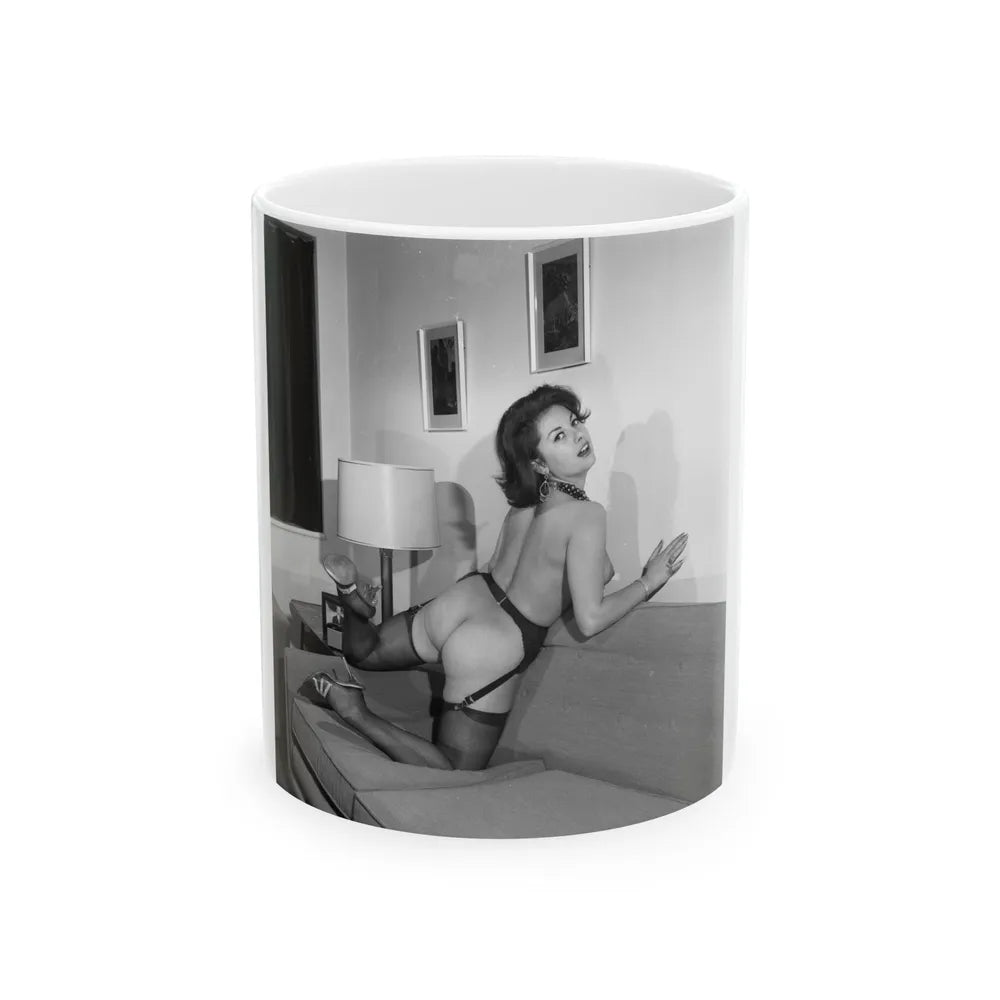 June Palmer #323 - Topless (Vintage Female Icon) White Coffee Mug-11oz-Go Mug Yourself