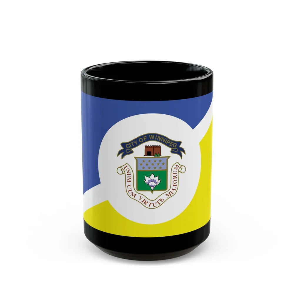 Flag of Winnipeg Canada - Black Coffee Mug-15oz-Go Mug Yourself