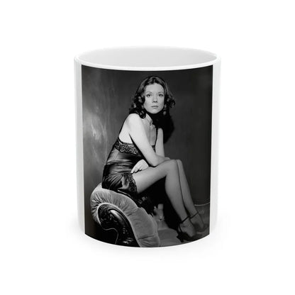 Diana Rigg #42 (Vintage Female Icon) White Coffee Mug-11oz-Go Mug Yourself