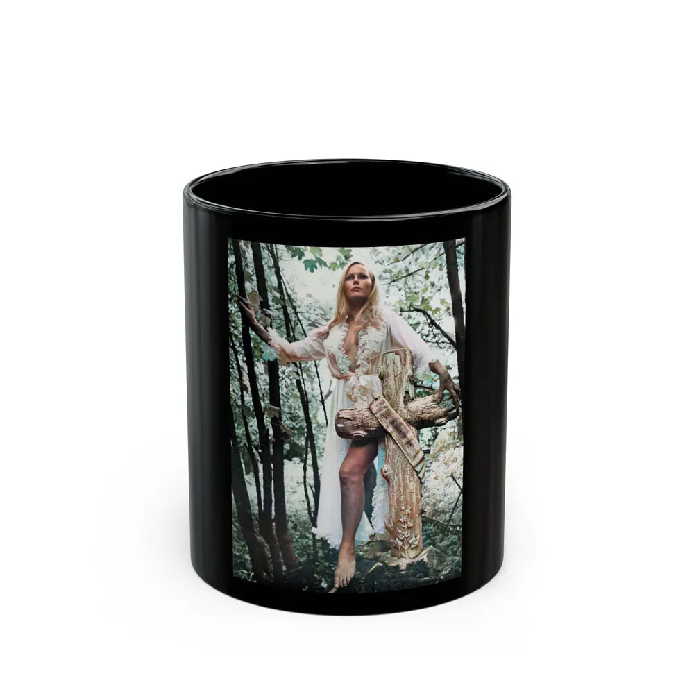 Veronica Carlson #127 (Vintage Female Icon) Black Coffee Mug-11oz-Go Mug Yourself