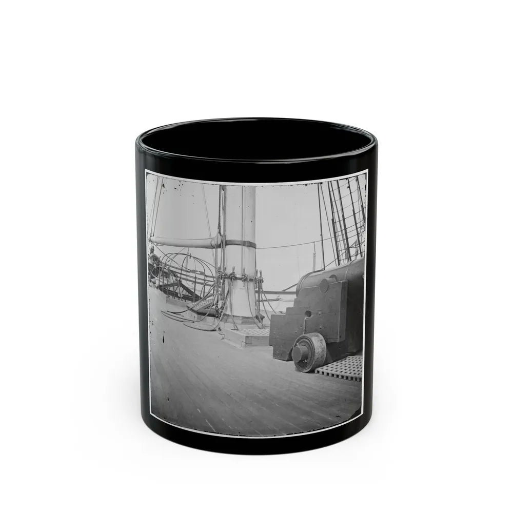 Charleston Harbor, S.C. 24-Pdr. Howitzer On Deck Of U.S.S. Pawnee (U.S. Civil War) Black Coffee Mug-11oz-Go Mug Yourself