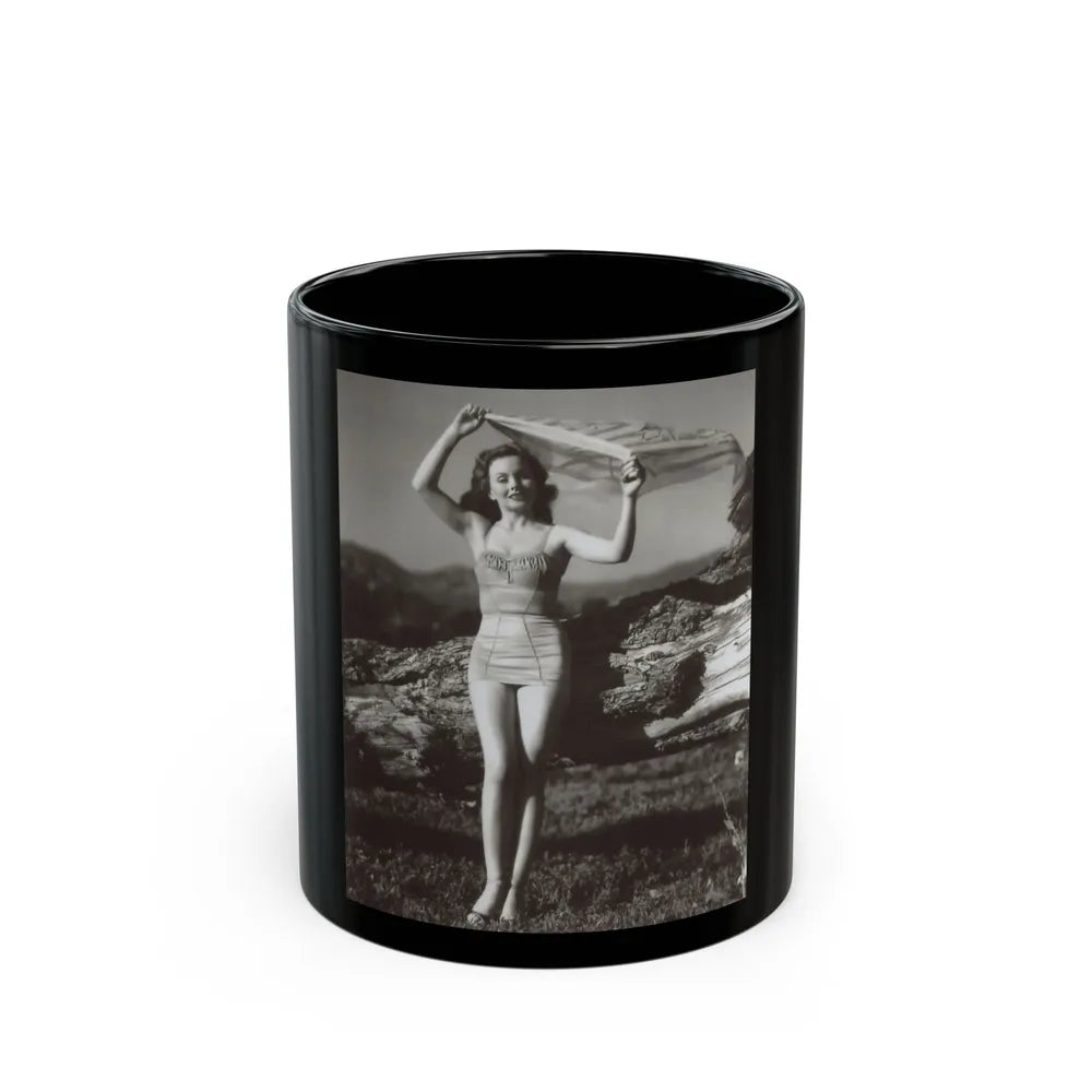 Jeanne Crain #163 (Vintage Female Icon) Black Coffee Mug-11oz-Go Mug Yourself