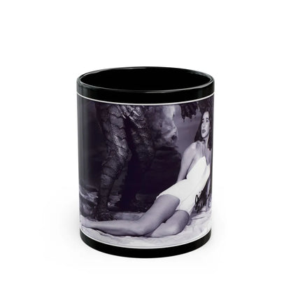 Julia Adams #212 - 8x10 B&W Full Body 1-Piece Swimsuit Promo Photo for Creature From The Black Lagoon '54 (Vintage Female Icon) Black Coffee Mug-11oz-Go Mug Yourself