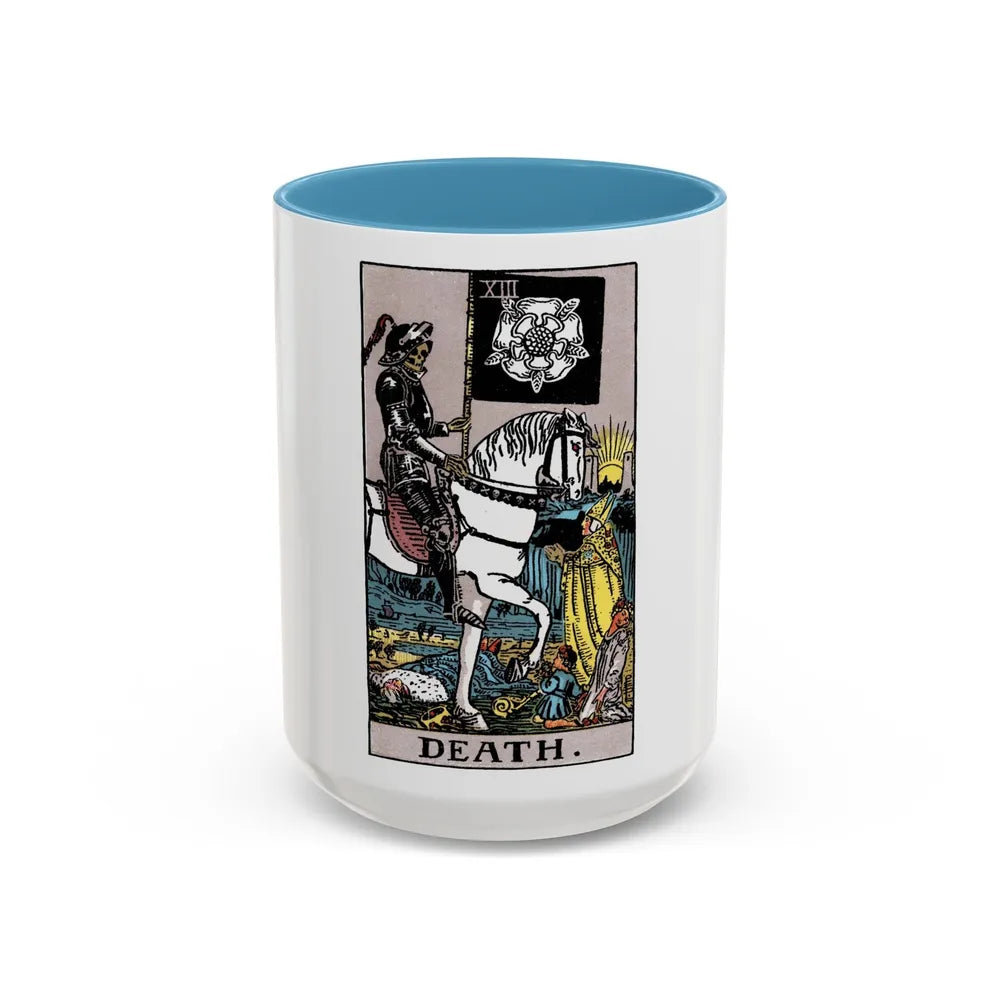 Death (Tarot Card) Accent Coffee Mug-15oz-Light Blue-Go Mug Yourself