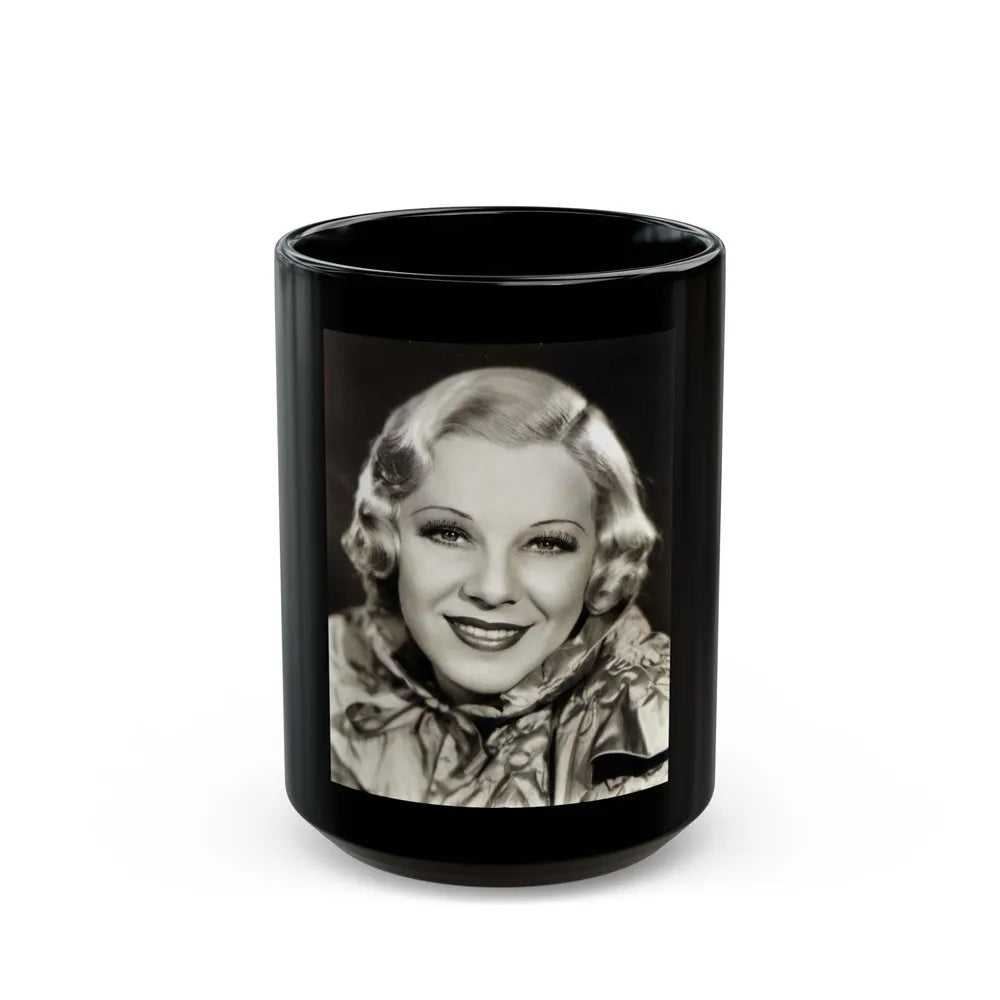 Glenda Farrell #31 (Vintage Female Icon) Black Coffee Mug-15oz-Go Mug Yourself