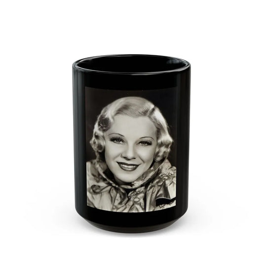 Glenda Farrell #31 (Vintage Female Icon) Black Coffee Mug-15oz-Go Mug Yourself