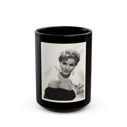 Debra Paget #166 - 8x10 B&W Upper Body Glamour Portrait Late 50's Photo 1 (Vintage Female Icon) Black Coffee Mug-15oz-Go Mug Yourself