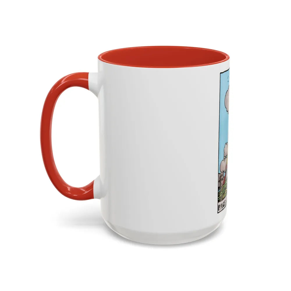 The Page of Swords (Tarot Card) Accent Coffee Mug-Go Mug Yourself