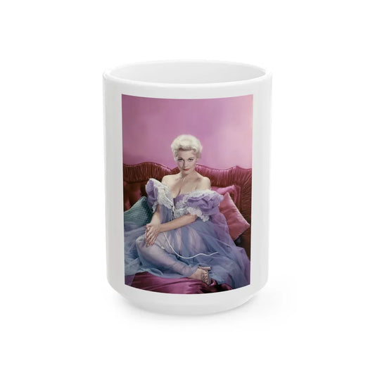 Kim Novak #350 (Vintage Female Icon) White Coffee Mug-15oz-Go Mug Yourself