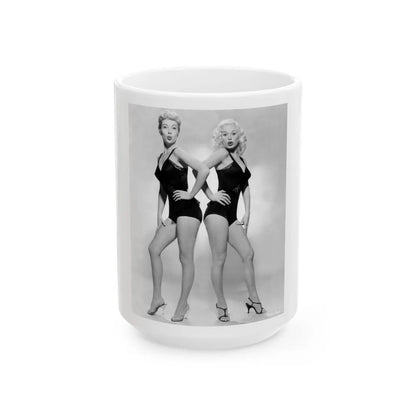 Lori Nelson #80 with, Mamie Van Doren - ''Untamed Youth'' '57 Promop Photo (Vintage Female Icon) White Coffee Mug-15oz-Go Mug Yourself