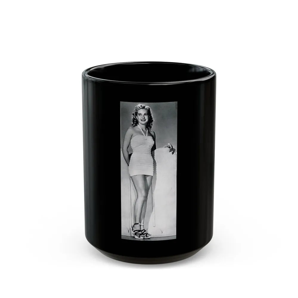 Lori Nelson #50 - Printed & Scanned (Vintage Female Icon) Black Coffee Mug-15oz-Go Mug Yourself