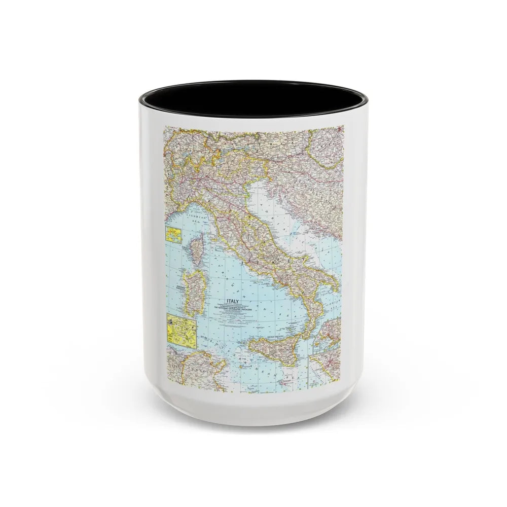 Italy (1961) (Map) Accent Coffee Mug-15oz-Black-Go Mug Yourself