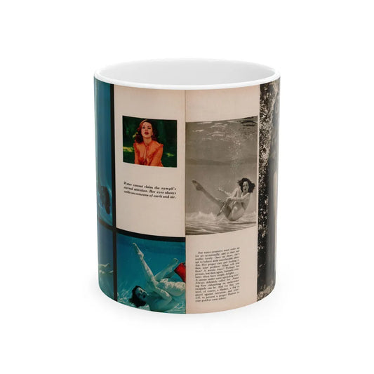 Dawn Richard #68 - [Pages 10 & 11] Including 2 Pages, 6 Photos 3 Color & 2 B&W with, Caption & rest of article from DUDE Mag. '57 (Vintage Female Icon) White Coffee Mug-11oz-Go Mug Yourself