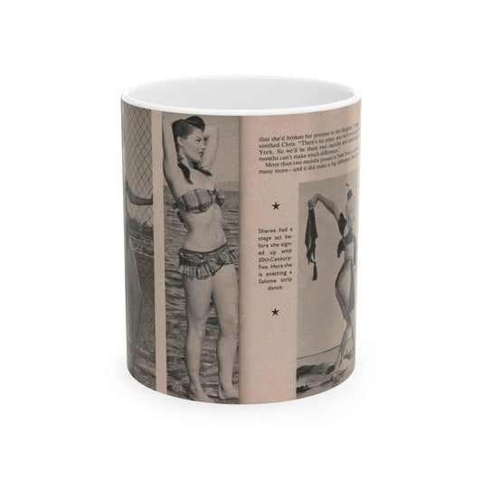 Sheree North #170 - Pages 46 & 47 from 66 PHOTOGRAPHS OF Sheree NORTH U.K. Pocket Mag. (Vintage Female Icon) White Coffee Mug-11oz-Go Mug Yourself