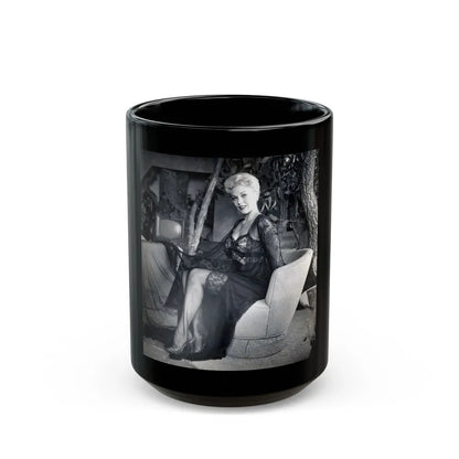 Kim Novak #198 (Vintage Female Icon) Black Coffee Mug-15oz-Go Mug Yourself