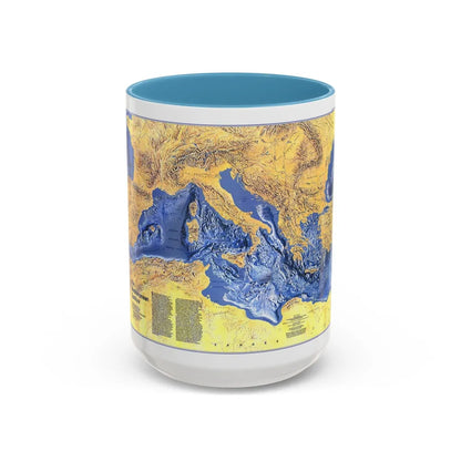 Mediterranean Seafloor (1982) (Map) Accent Coffee Mug-15oz-Light Blue-Go Mug Yourself