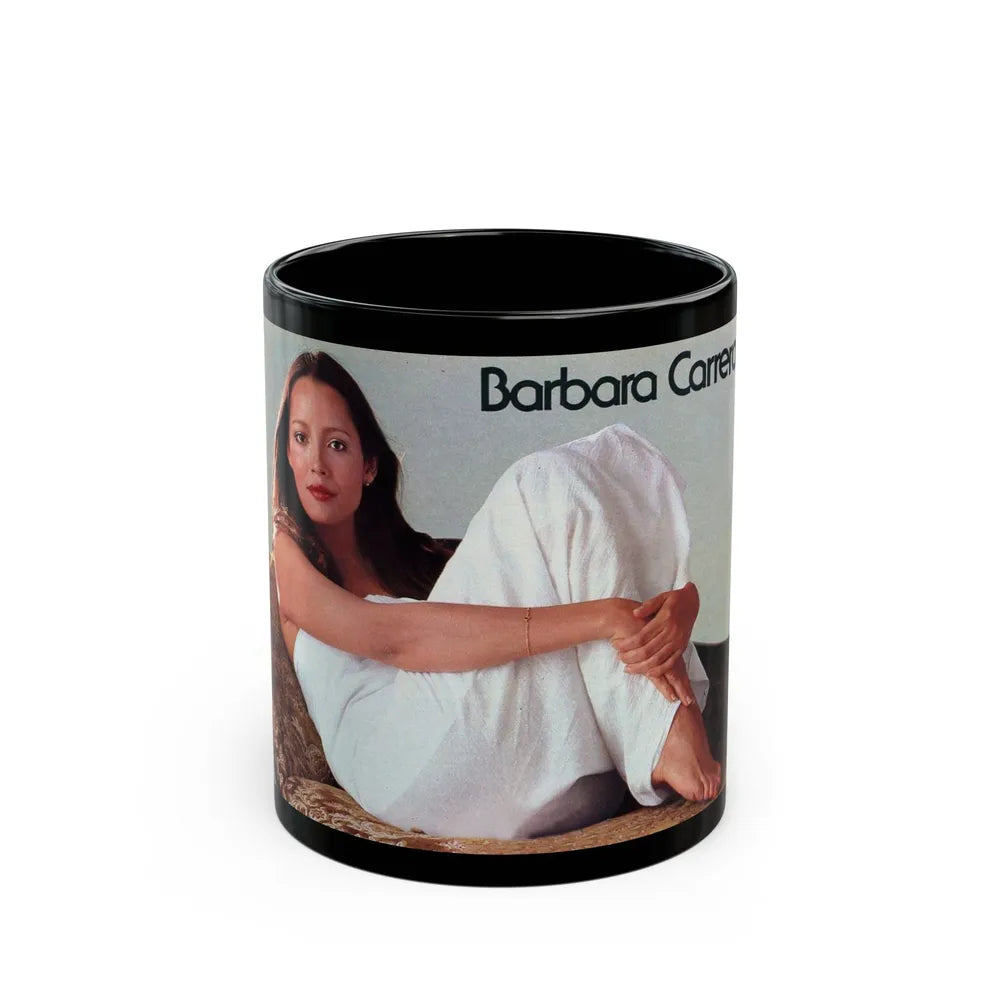 Barbara Carrera #124 (Vintage Female Icon) Black Coffee Mug-11oz-Go Mug Yourself