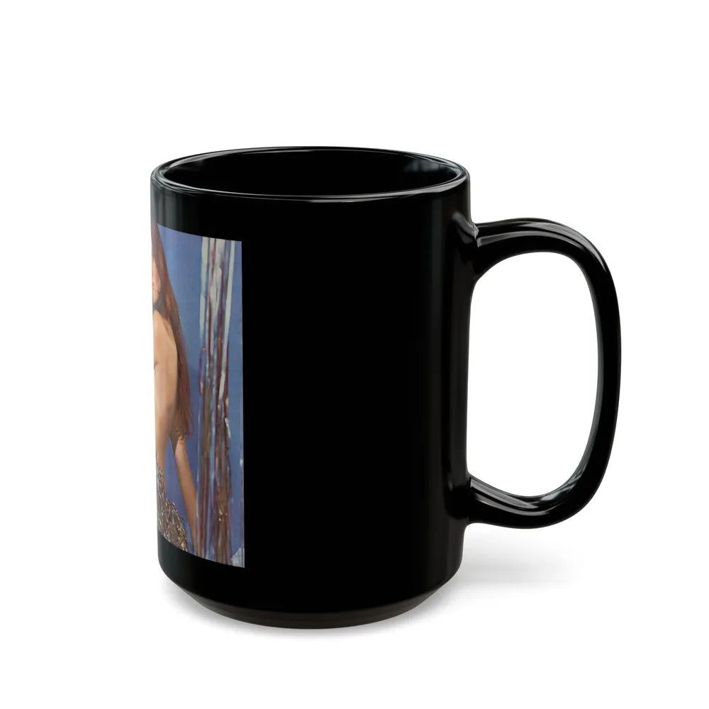 Caroline Munro #274 (Vintage Female Icon) Black Coffee Mug-Go Mug Yourself