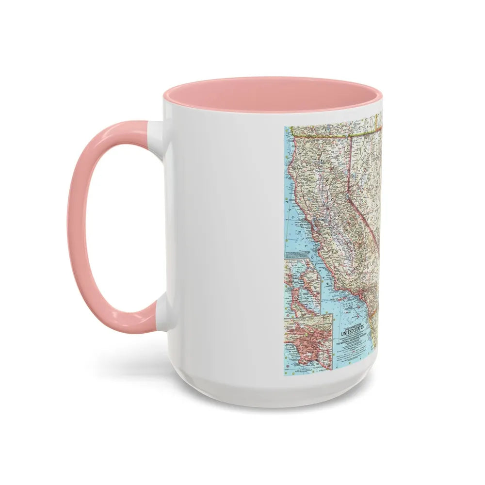 USA - Southwestern (1959) (Map) Accent Coffee Mug-Go Mug Yourself