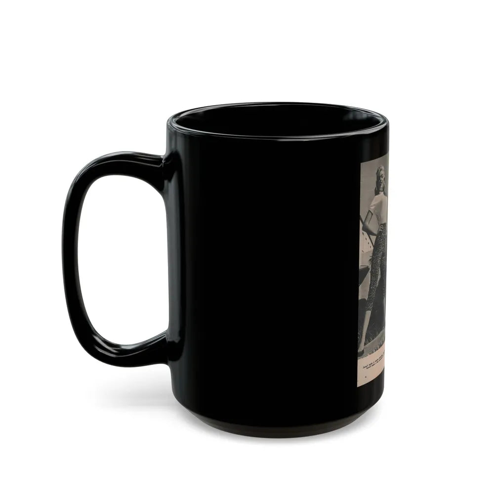 Jayne Mansfield #170 - Fabulous Females Mag. Issue #01 '55 - 2 B&W Photos (Vintage Female Icon) Black Coffee Mug-Go Mug Yourself