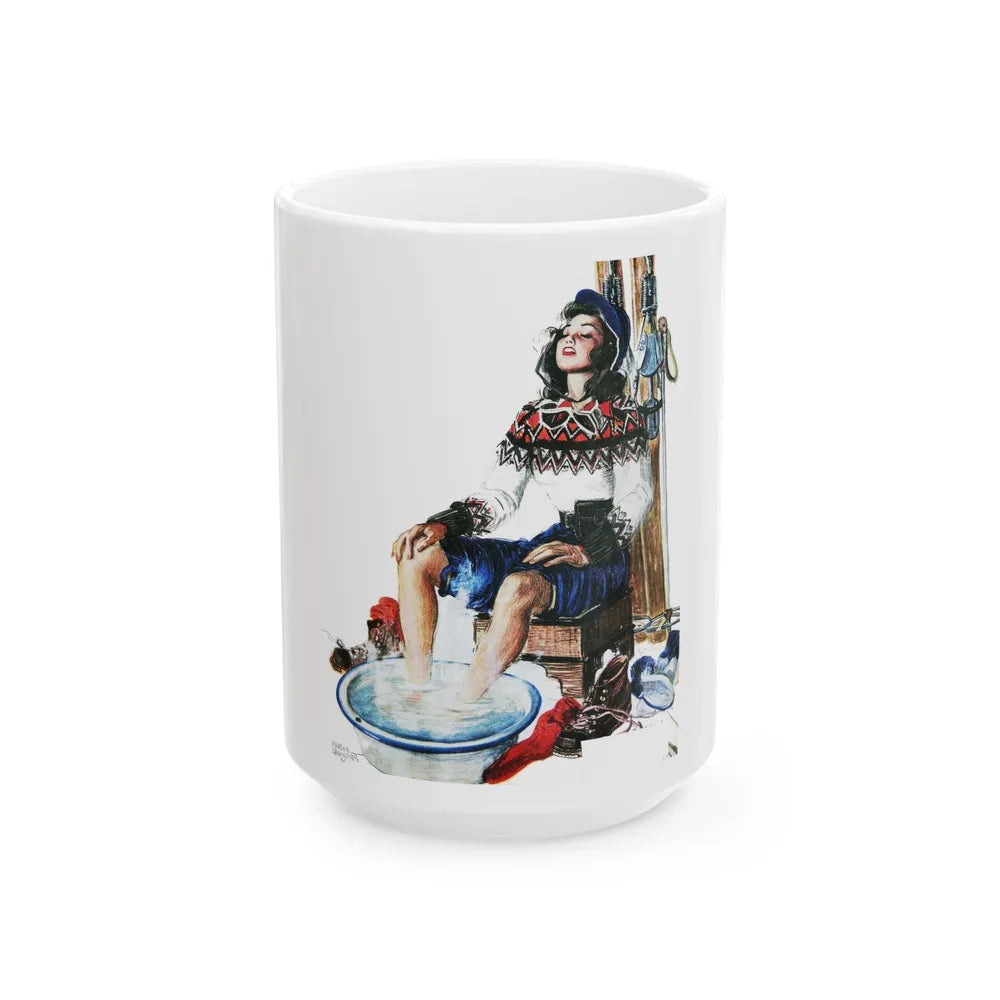 Colliers cover illustration, December 20th, 1947 - White Coffee Mug-15oz-Go Mug Yourself