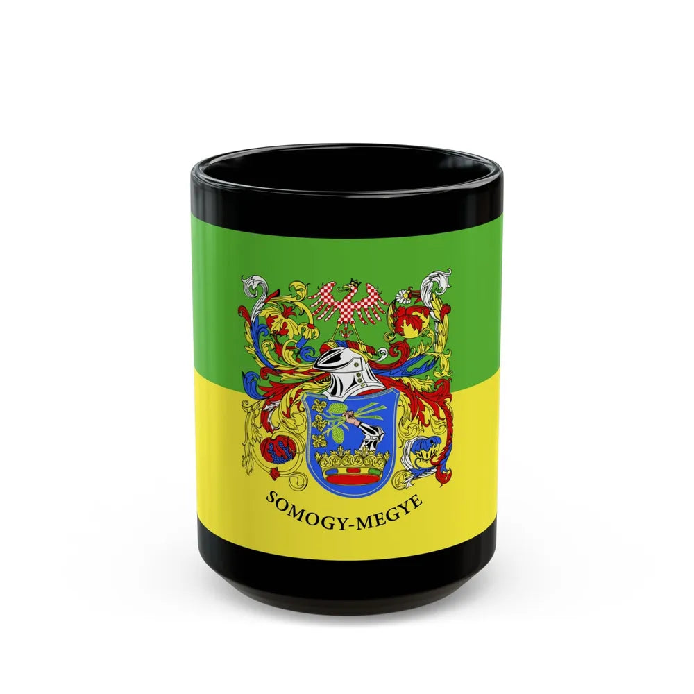 Flag of Somogy County Hungary - Black Coffee Mug-15oz-Go Mug Yourself