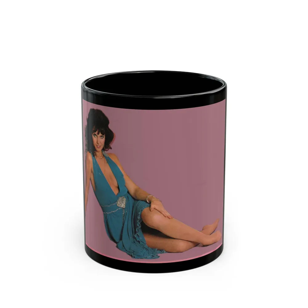 Caroline Munro #223 (Vintage Female Icon) Black Coffee Mug-11oz-Go Mug Yourself