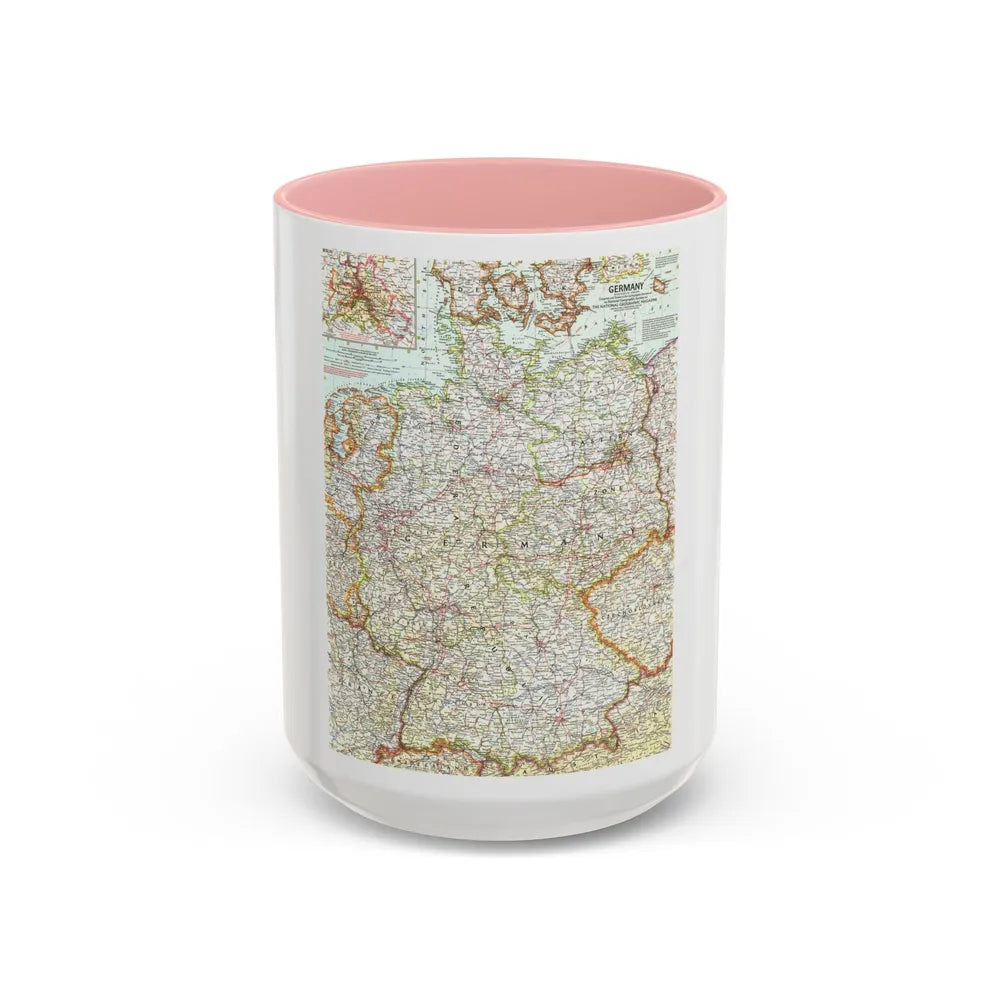 Germany (1959) (Map) Accent Coffee Mug-15oz-Pink-Go Mug Yourself