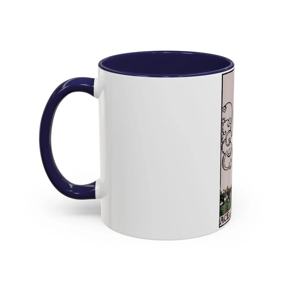 The Ace of p of Pentacles (Tarot Card) Accent Coffee Mug-Go Mug Yourself